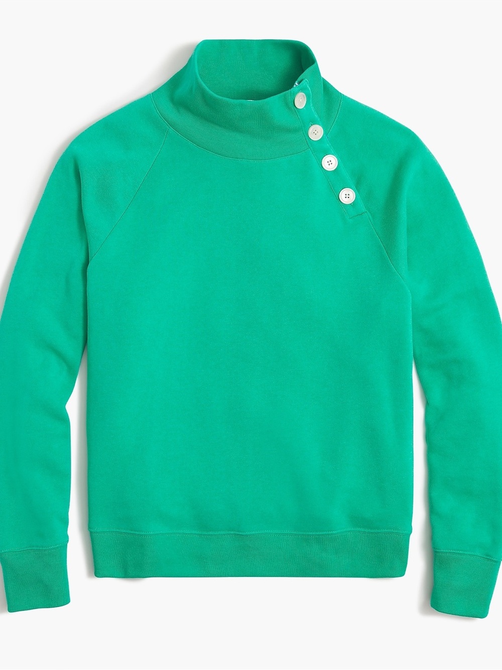 J Crew - Wide button-collar pullover sweatshirt in cloudspun fleece M